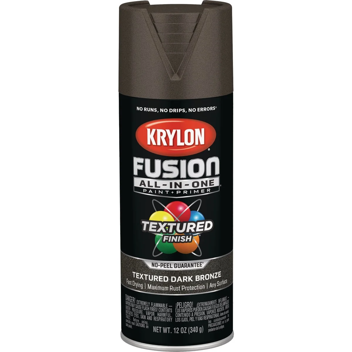 High-Performance Krylon Fusion All-In-One Textured Spray Paint Primer Dark Bronze Soft