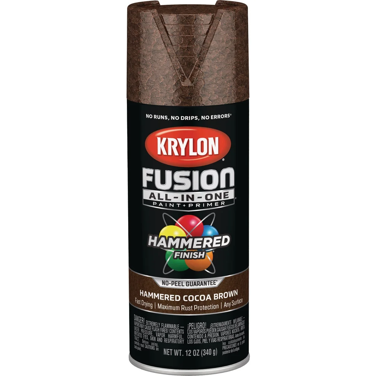 Fashionable Krylon Fusion All-In-One Hammered Spray Paint Primer Cocoa Brown Sustainable