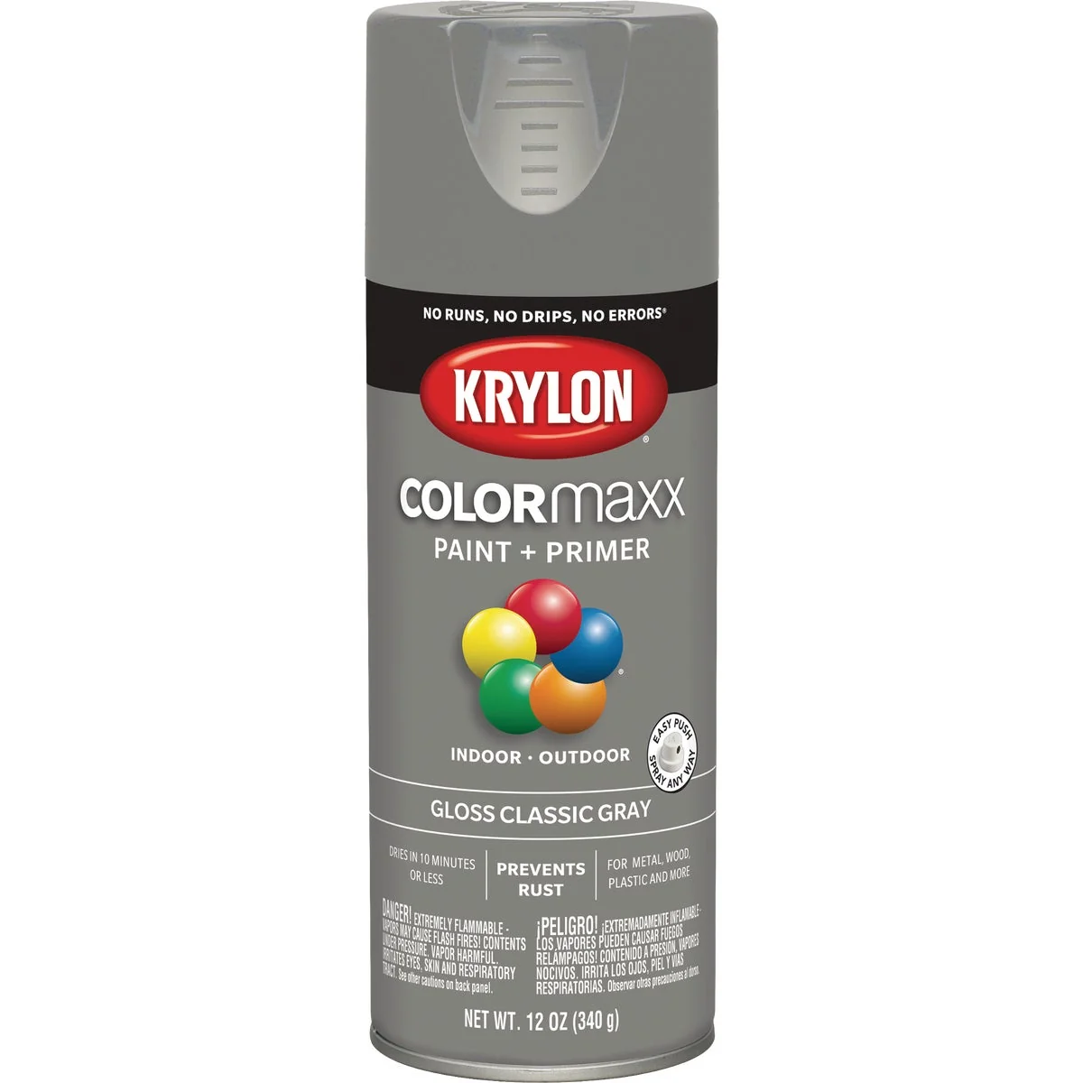 Casual Krylon Colormaxx Gloss Spray Paint Primer Classic Gray Professional