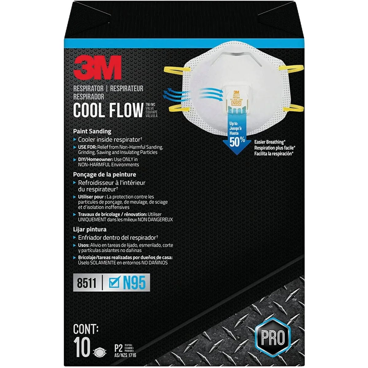 Soft 3M N95 Woodworking Sanding and Fiberglass Valved Respirator 10-Pack Powerful