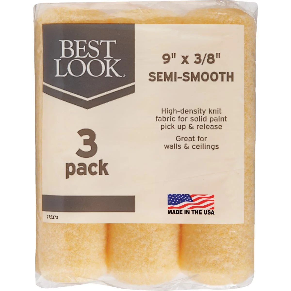 Expertly Made Look 9 In. x 3 8 In. Fabric Roller Cover 3-Pack Premium