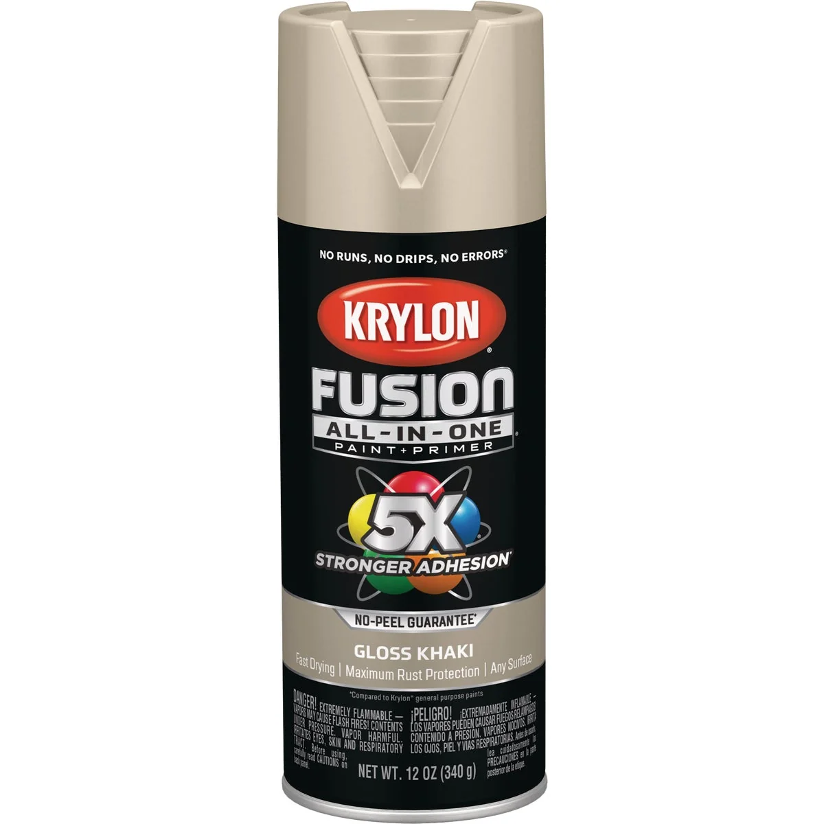 Superior Krylon Fusion All-In-One Gloss Spray Paint Primer Khaki Premium