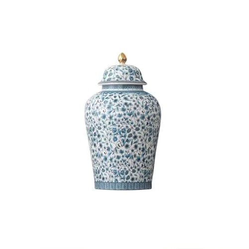 Easy-to-Use 12inches flower Ginger Jar with Lid Chinese Decorative blue Ceramic Fashionable