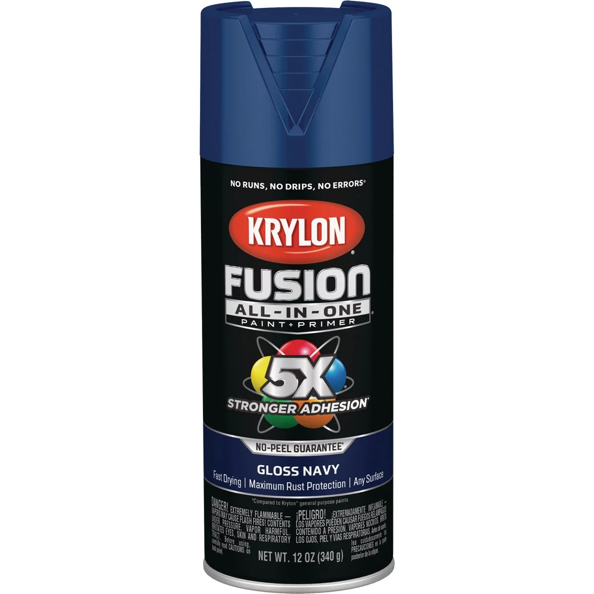 Flexible Krylon Fusion All-In-One Gloss Spray Paint Primer Navy Elite