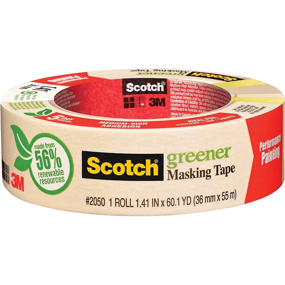Secure 3M Scotch 1.41 x 60.1 Yd. General Painting Masking Tape Consistent