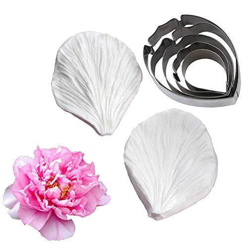 Dependable 5pcs Stainless Steel Peony Cutter 2pcs Fondant Silicone Mold Gumpaste Peony Sugarcraft Flower Veining Mold Veiner Petal Making Tool Quality