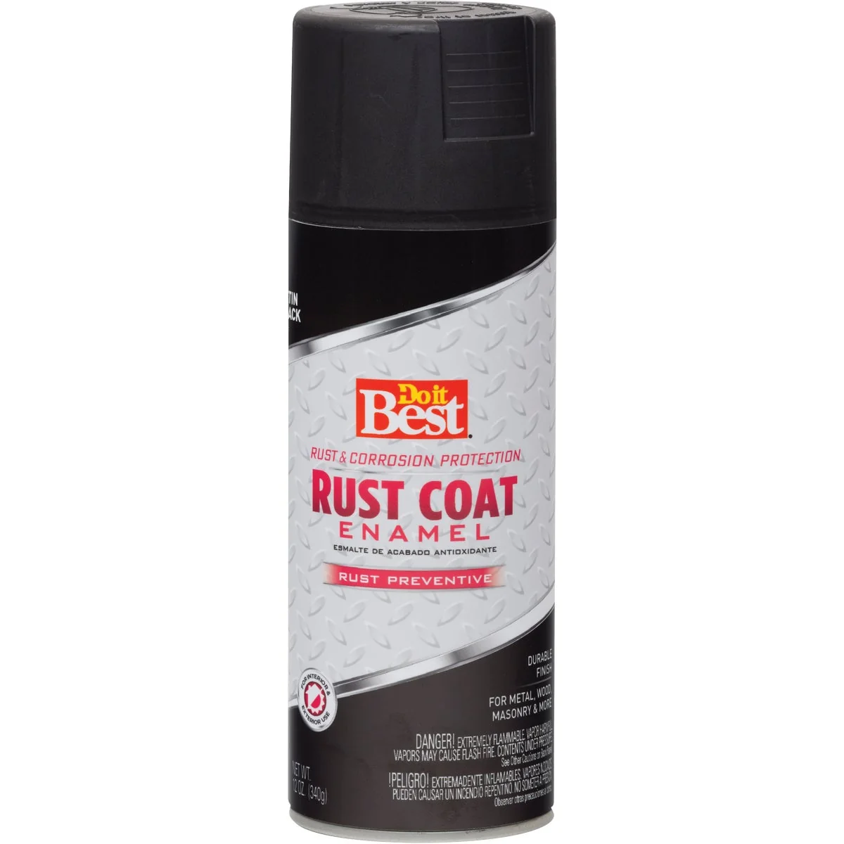 Official Do it Rust Coat Satin Black 12 Oz. Anti-Rust Spray Paint Practical