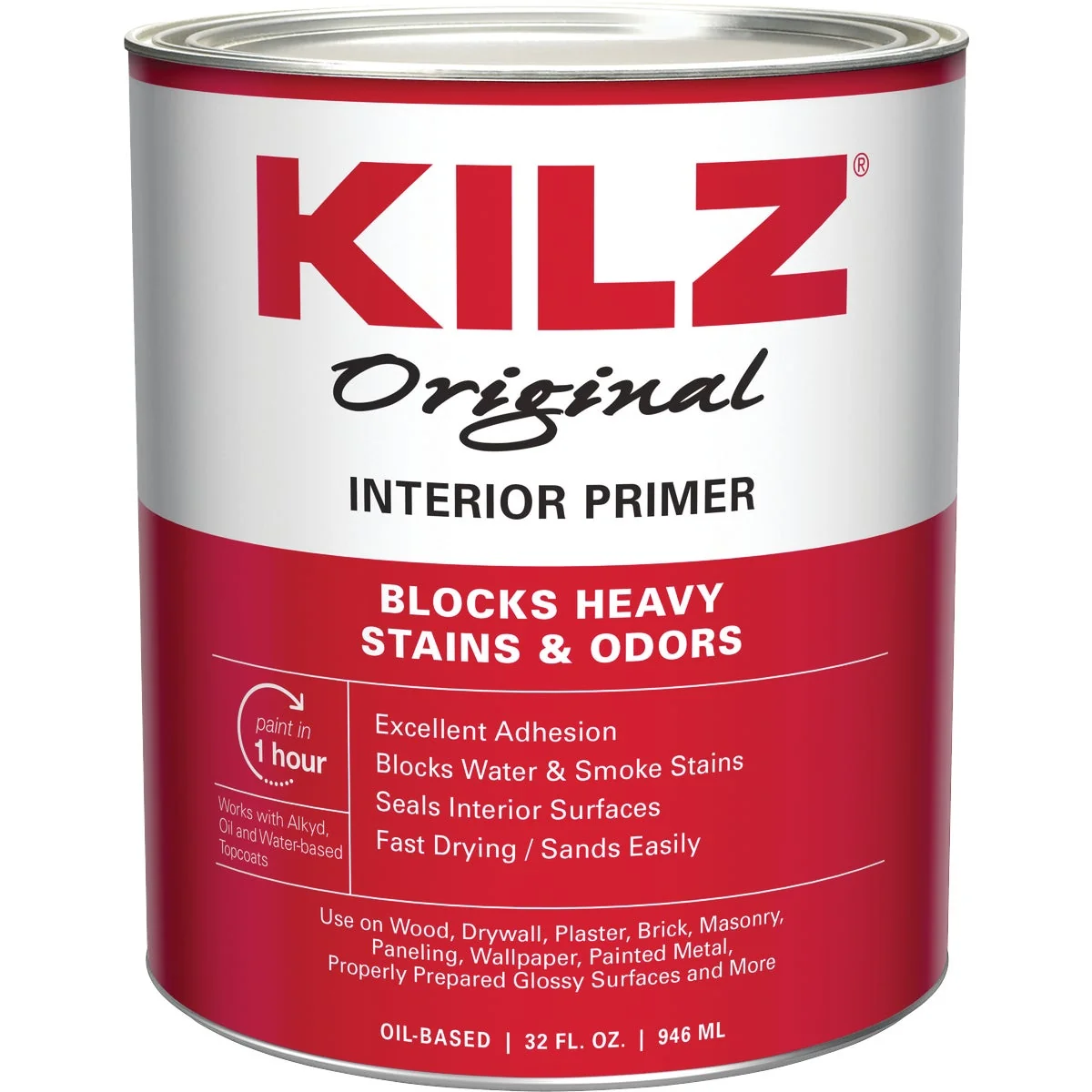 Carefully Designed Kilz Oil-Based Interior Primer Sealer Stainblocker White 1 Qt. Minimalist