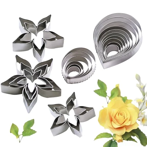 Long-Lasting 23pcs set Rose Petal Cutter Set Gum Paste Fondant Cake Cutters kitchen Supplies Baking Mould Easy-to-Use