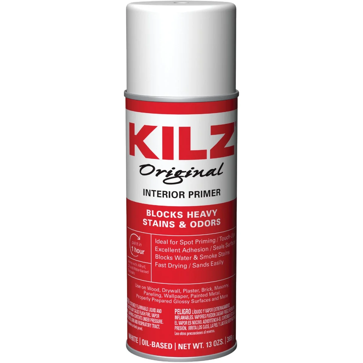 Crafted Kilz 13 Oz. Primer Sealer Stainblocker Spray White Lightweight