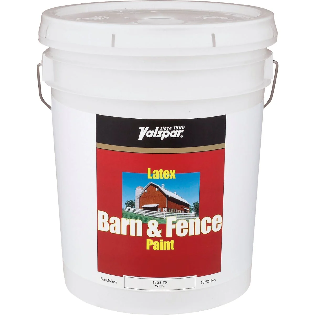 Organic Valspar Latex Paint Primer In One Flat Barn Fence Paint White 5 Gal. Carefully Designed