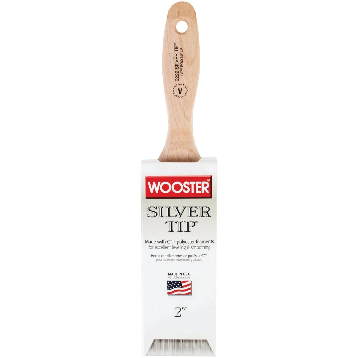 Green Wooster SILVER TIP 2 In. Flat Varnish And Paint Brush Dependable