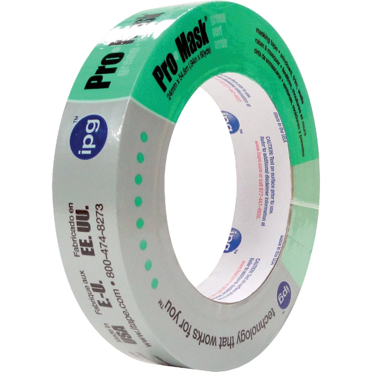 Excellent IPG ProMask Green 0.94 In. x 60 Yd. Professional Green Painter's Grade Masking Tape Consistent
