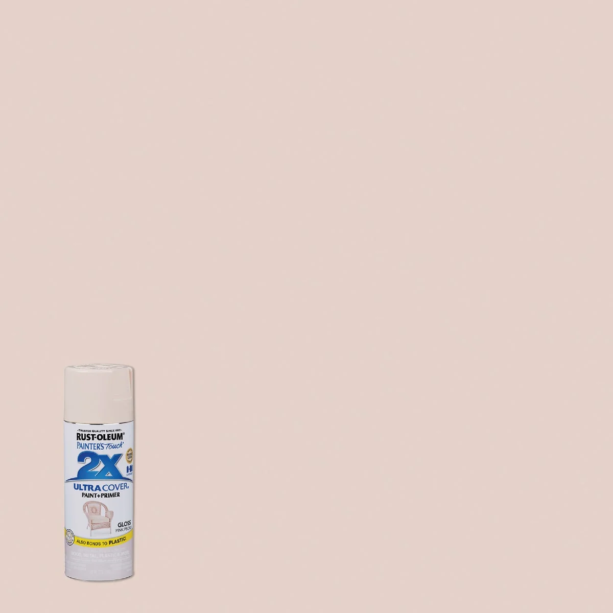 Certified Rust-Oleum Painter's Touch 2X Ultra Cover 12 Oz. Gloss Paint Primer Spray Paint Peony Lightweight