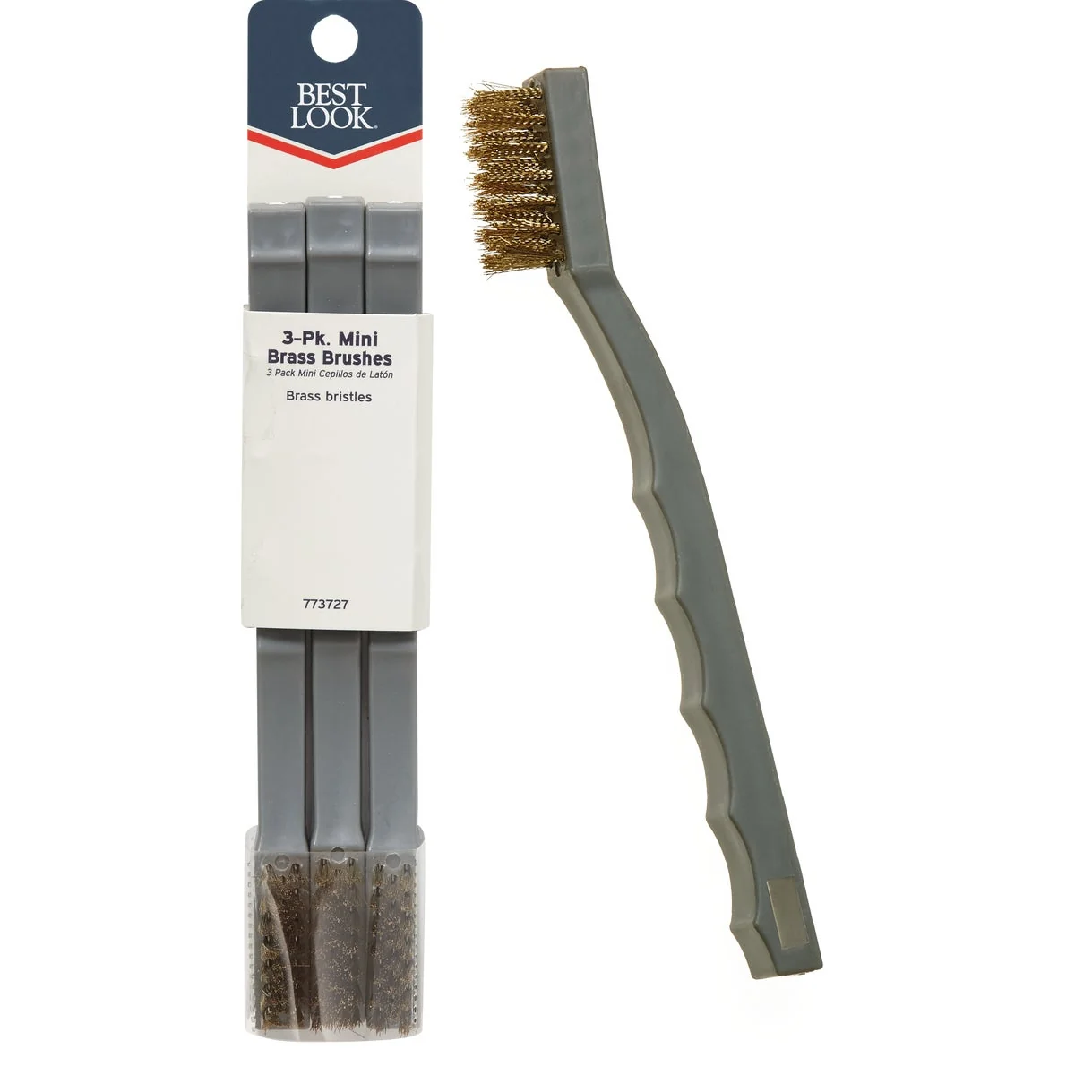 Clean Look Brass Bristle Mini Brush 3-Pack Enhanced