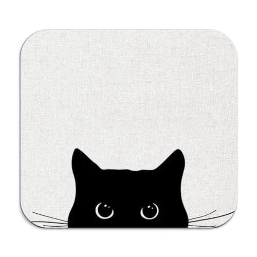 Sophisticated Black Cat Dish Drying Mat Traditional