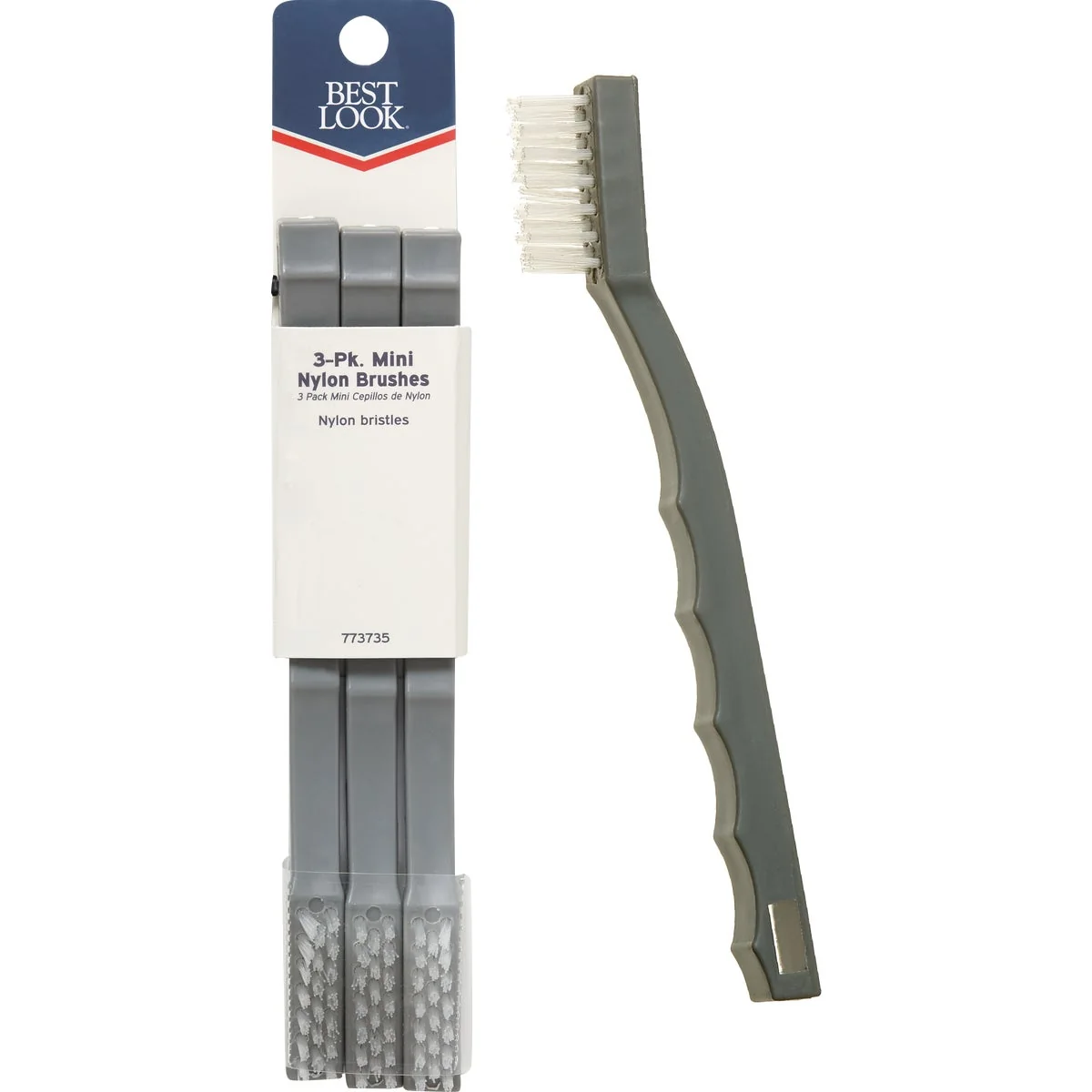 Carefully Designed Look Nylon Bristle Mini Tile Grout Brush 3-Pack Detailed