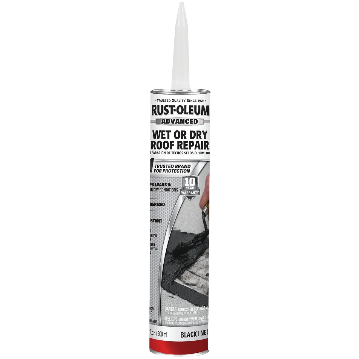 Safe Rust-Oleum 10.1 Oz. Black Advanced Wet or Dry Roof Repair Fine