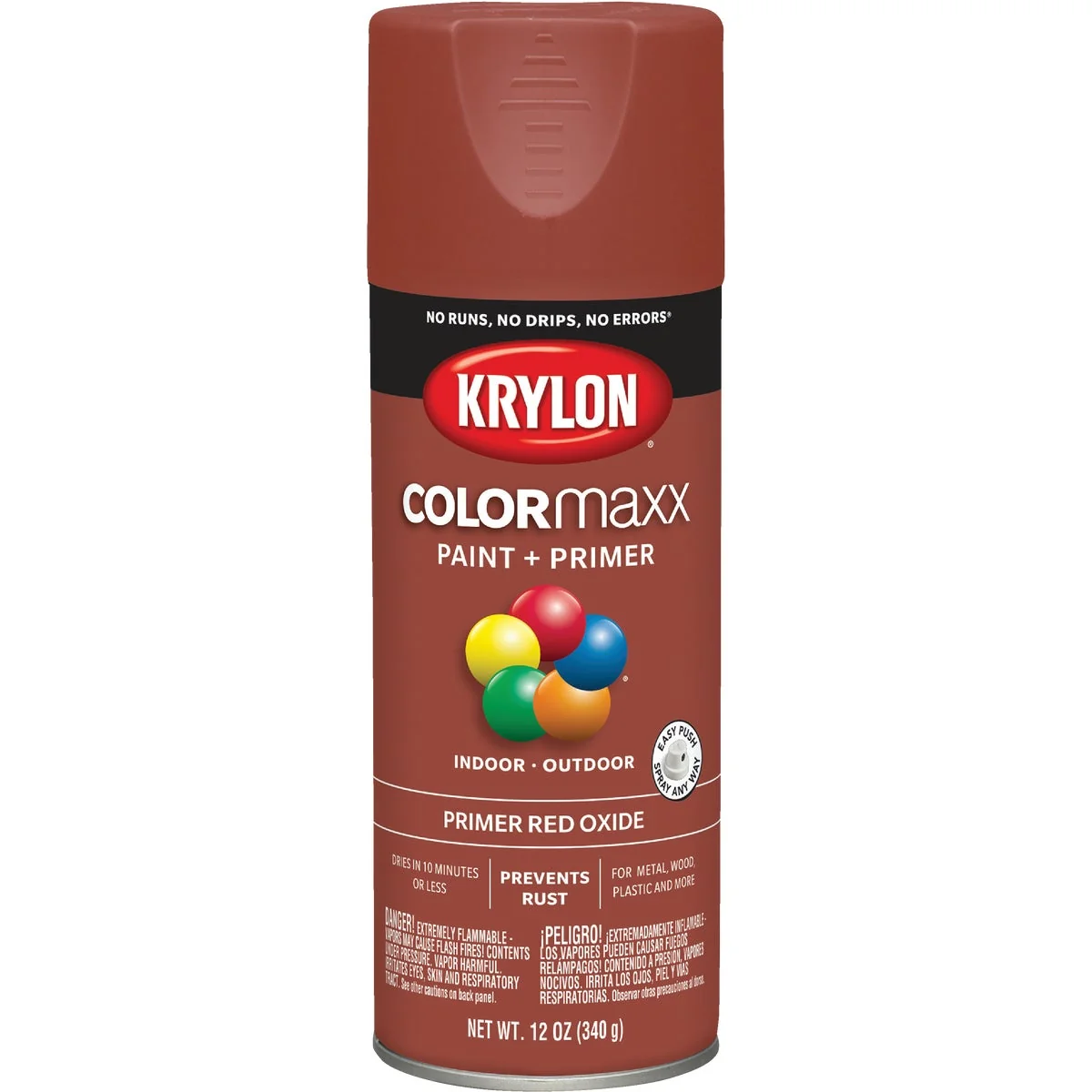 Carefully Designed Krylon ColorMaxx Ruddy Brown 12 Oz. All-Purpose Spray Paint Primer Functional