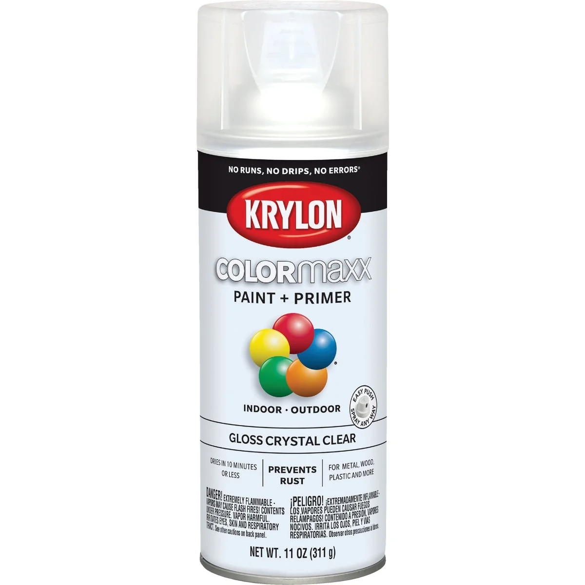 Casual Krylon ColorMaxx 11 Oz. Gloss Paint Primer Spray Paint Crystal Clear Consistent