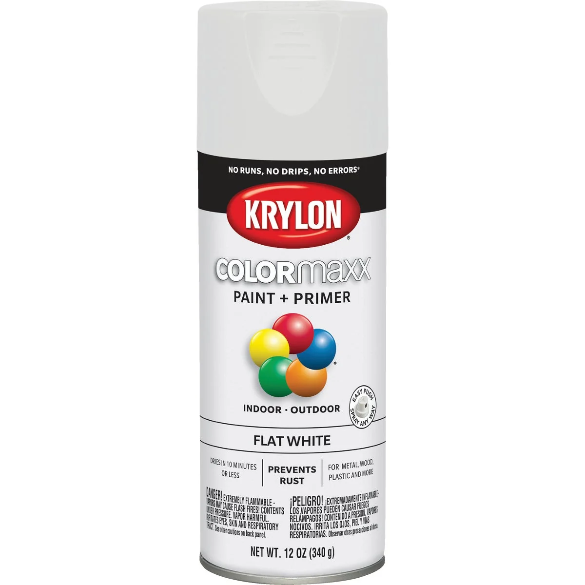 Reusable Krylon ColorMaxx 12 Oz. Flat Spray Paint White Stylish