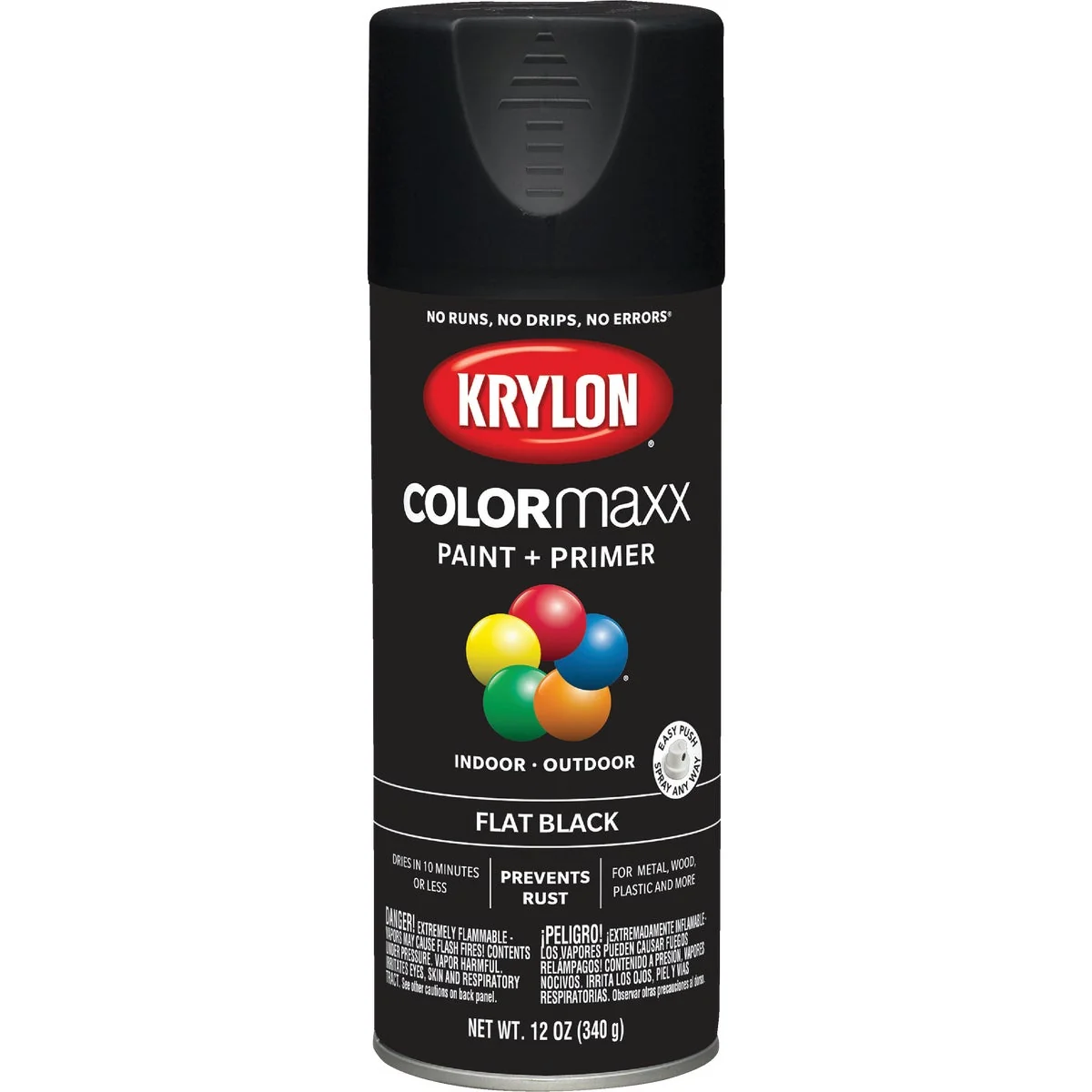 Clean Krylon ColorMaxx 12 Oz. Flat Spray Paint Black Sophisticated