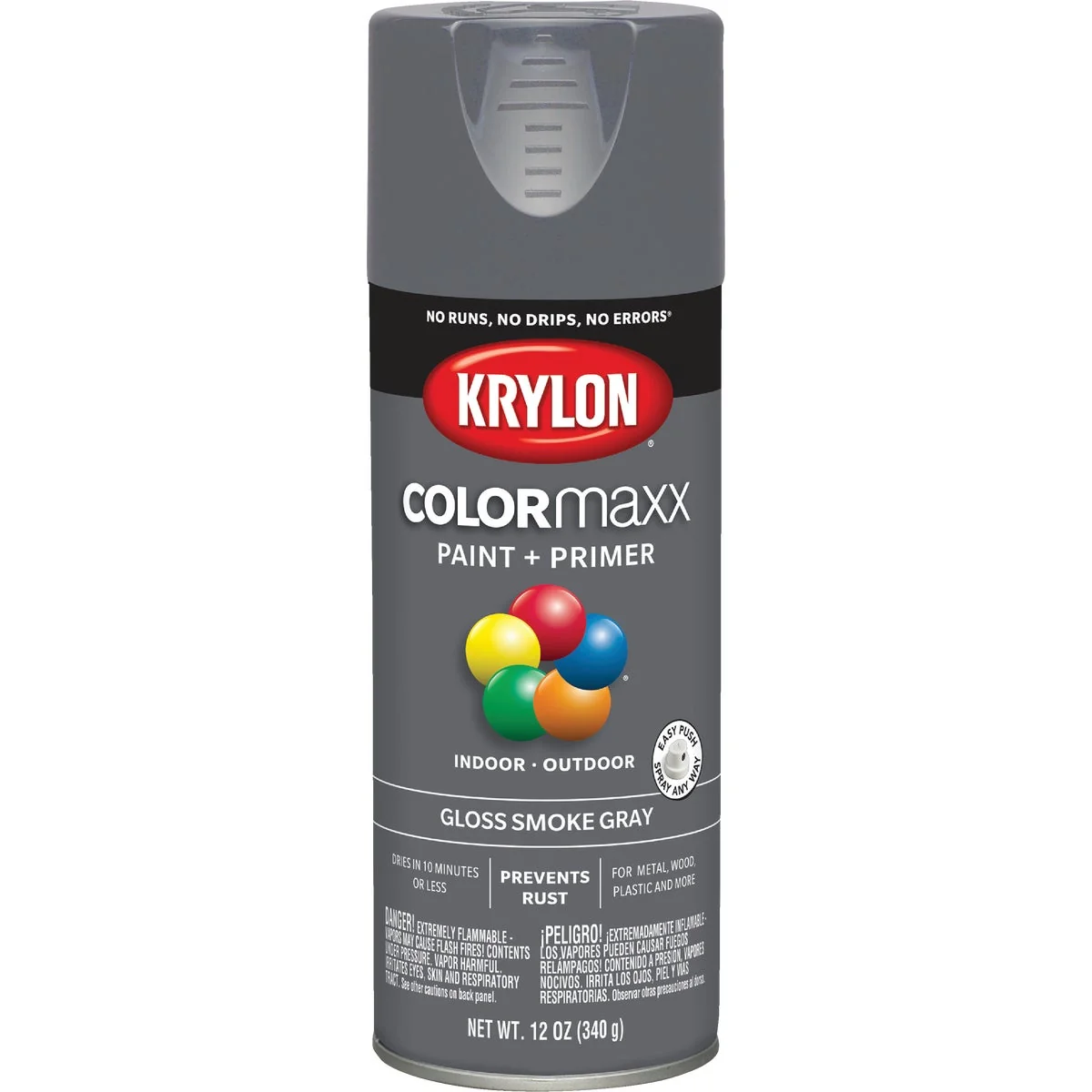 Casual Krylon ColorMaxx 12 Oz. Gloss Spray Paint Smoke Gray Fast