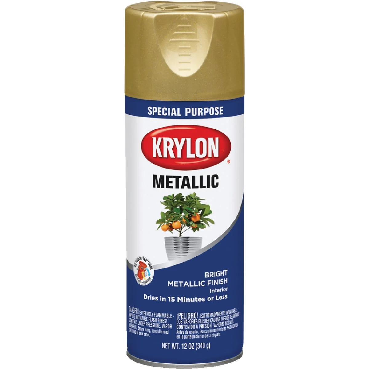 Eco-Friendly Krylon Metallic 12 Oz. Gloss Spray Paint Bright Gold Elite