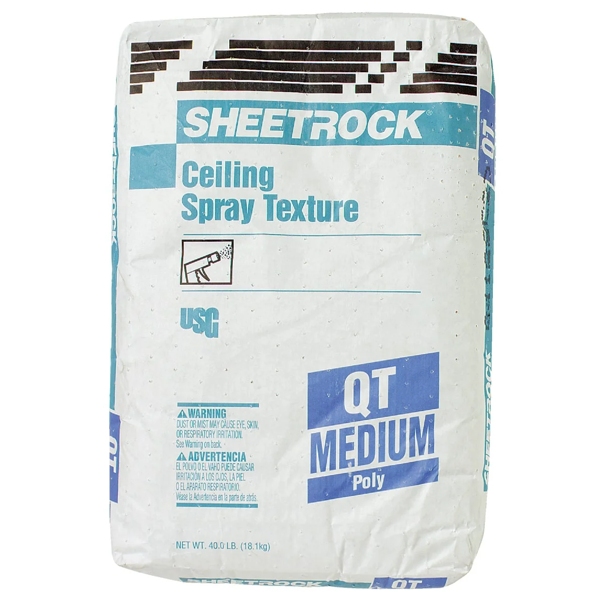 Consistent Sheetrock Medium 40 Lb. Bag White Spray Texture Material First-Class