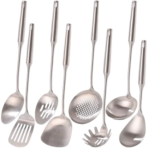World-Class 18 10 Stainless Steel Kitchen Utensils Set 8 Count Natural