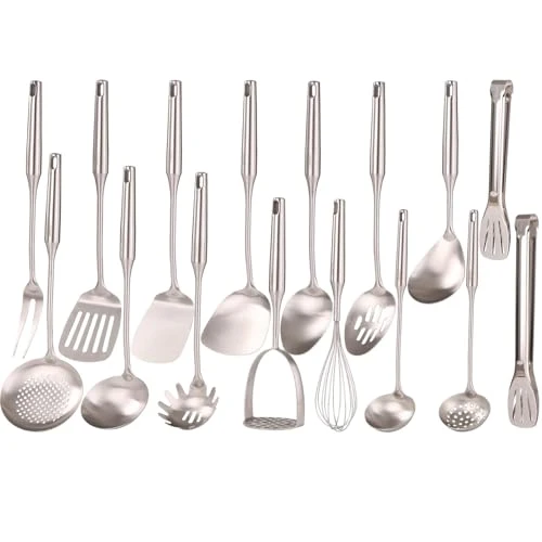 Trendy 18 10 Stainless Steel Small Large Cooking Spoons Set Crafted