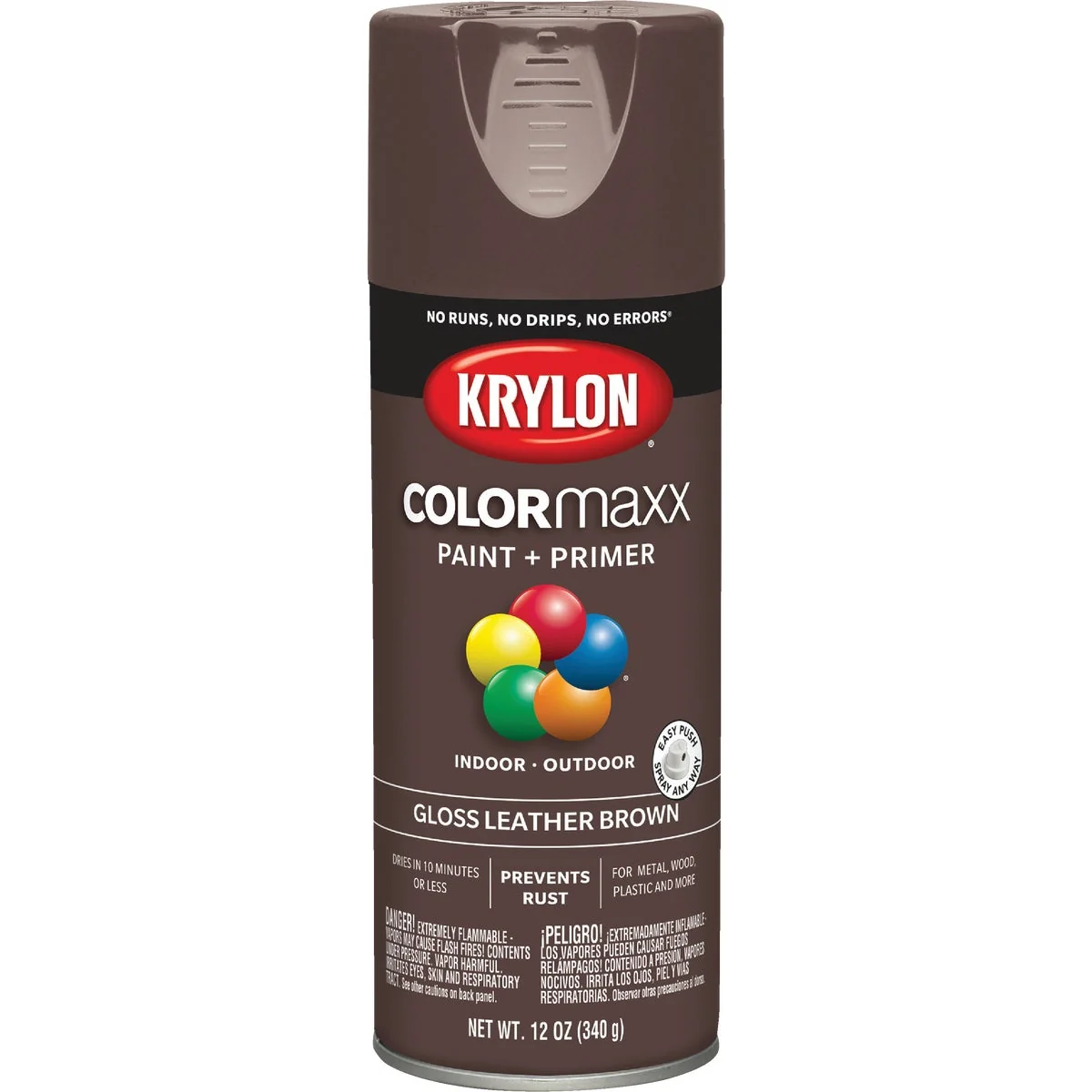 Pure Krylon ColorMaxx 12 Oz. Gloss Spray Paint Leather Brown Smart