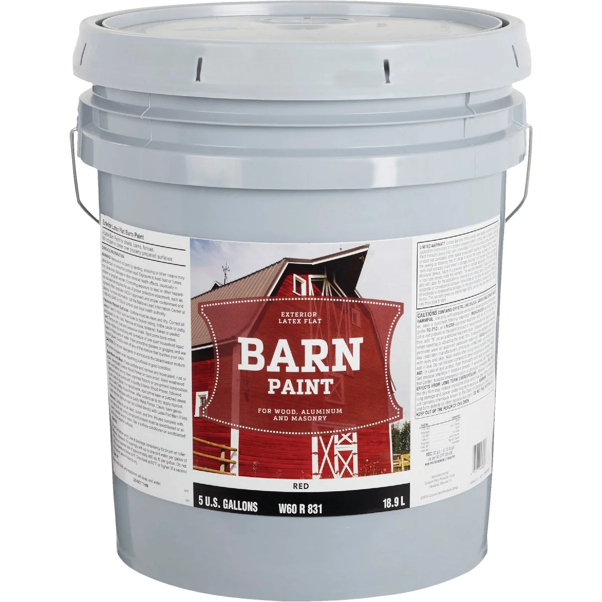 Detailed Do it Latex Flat Exterior Barn Paint Red 5 Gal. Casual