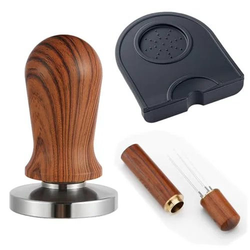 Genuine 53mm Spring Loaded Coffee Tamper Stirrer Set Modern