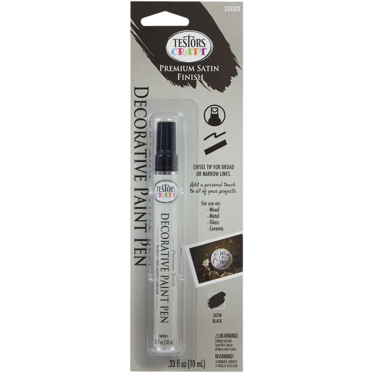 Practical Testors Craft Satin Black Decorative Paint Pen Consistent