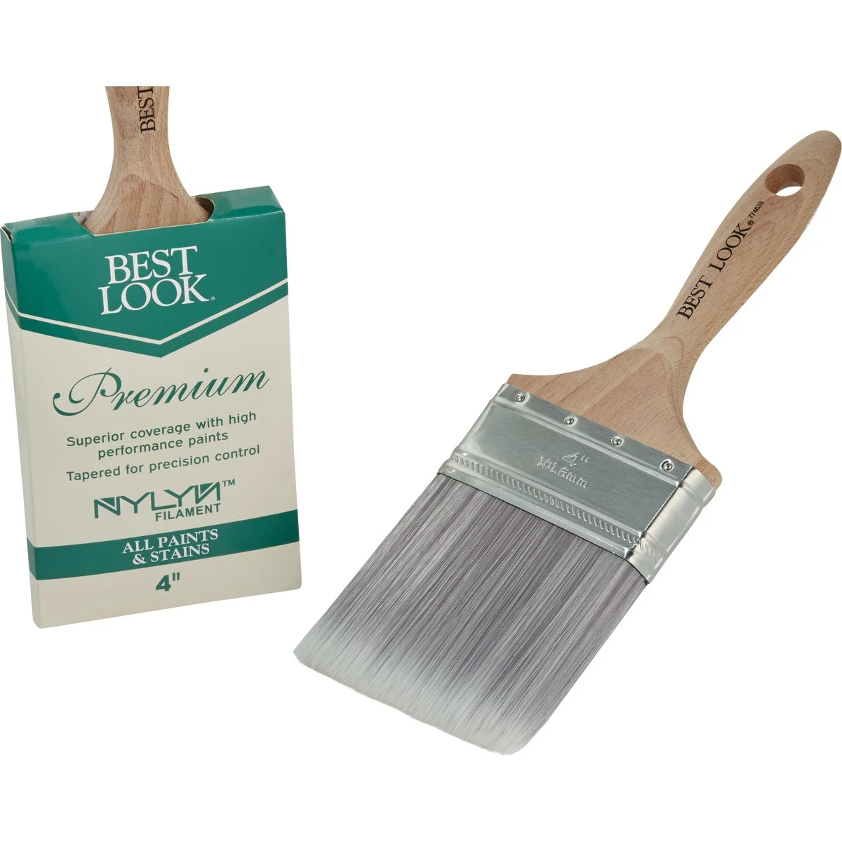 Enhanced Look Premium 4 In. Flat Nylyn Paint Brush Smooth
