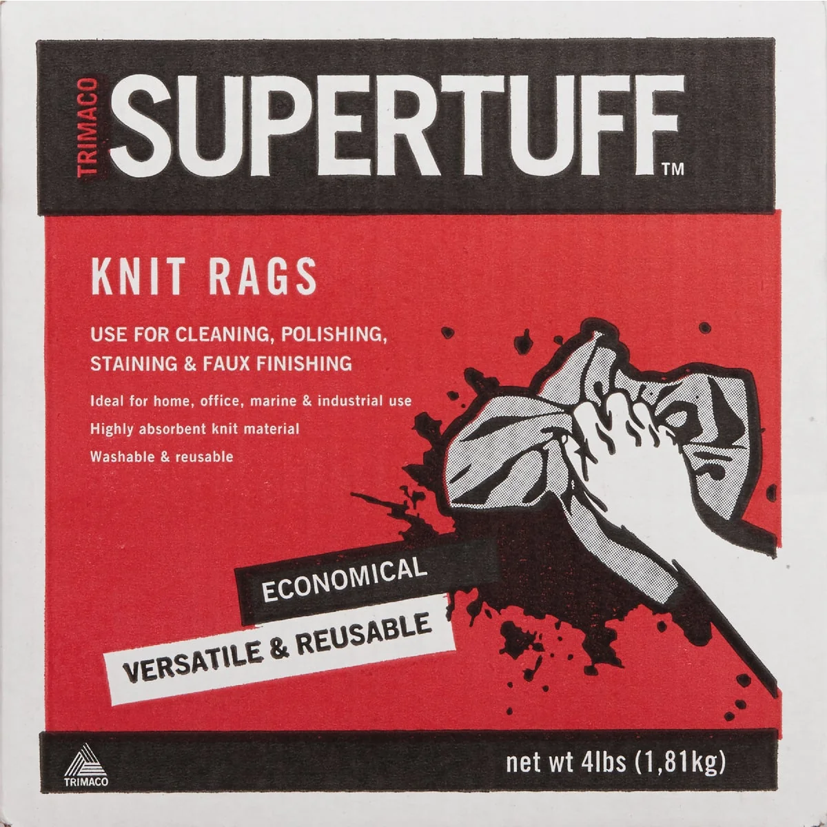 Relaxed Trimaco SuperTuff 4 Lb. White Knit Staining Rags Versatile