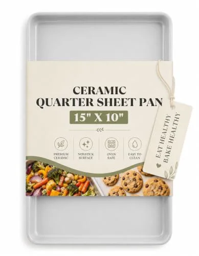 Excellent Ceramic Baking Sheet 15 x 10 Quarter Sheet Pan Soft