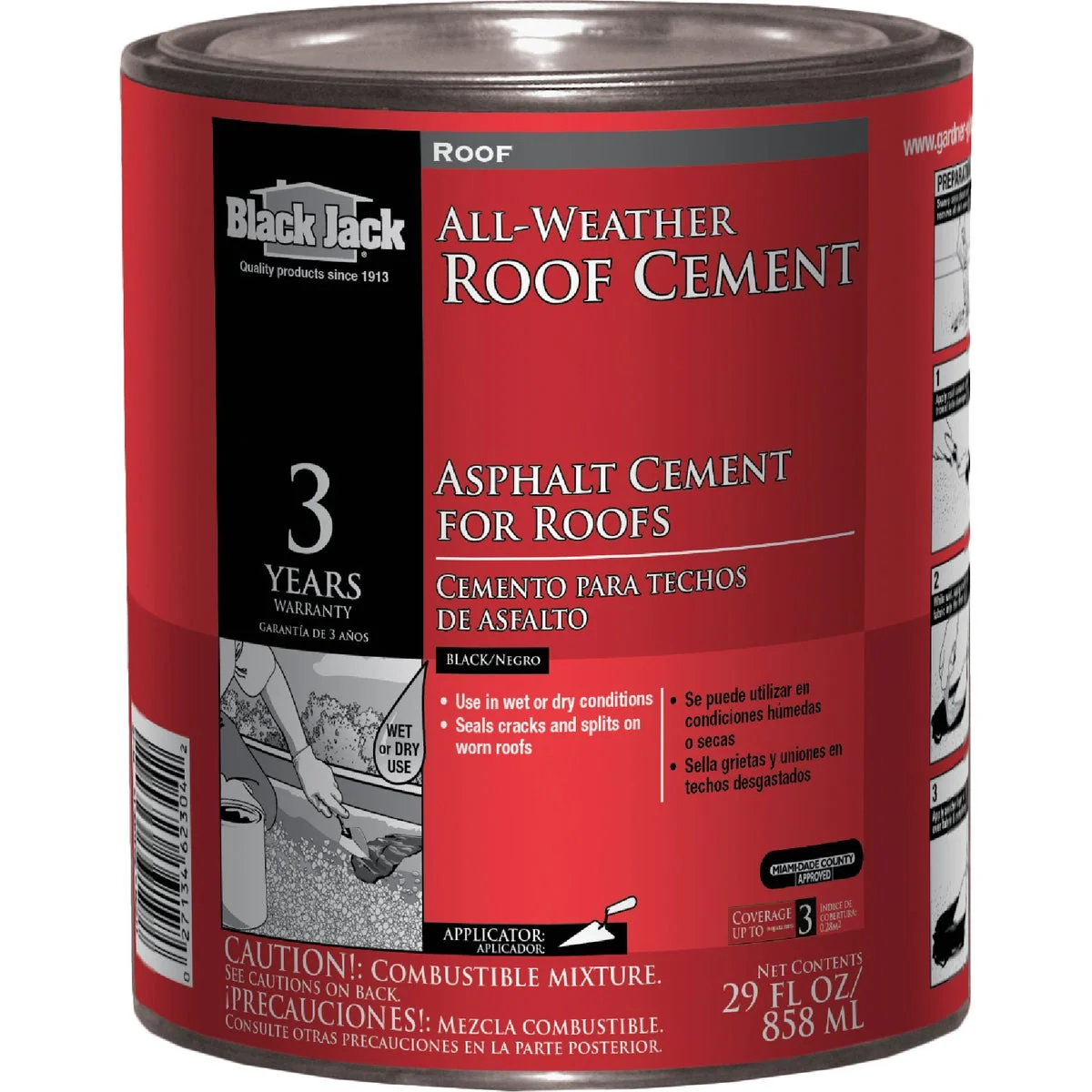 Minimalist Black Jack 1 Qt. All-Weather Roof Cement Traditional