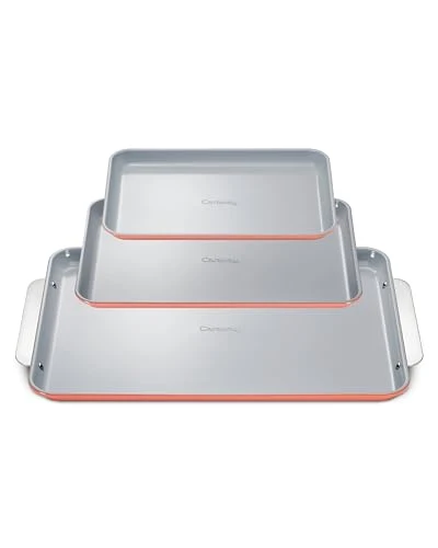Stylish Non Stick Ceramic Baking Sheet Trio 3 Count Breathable