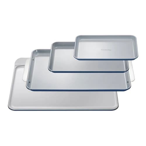 Casual Non Stick Ceramic Baking Sheet Trio and Cookie Sheet Set 4 Count Premium Material