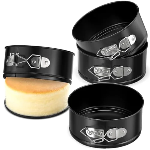 Specialty 4 Pack Mini Springform Pan Set for Mini Cheesecake Pizza 4 Count Classic