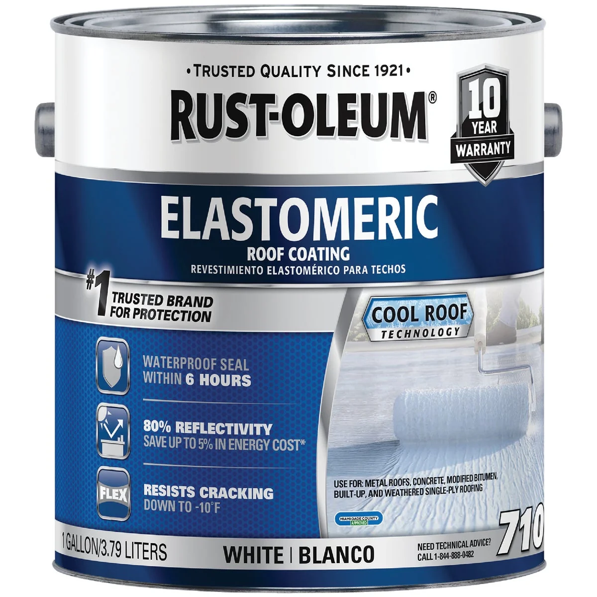 Luxury Rust-Oleum 710 1 Gal. 10-Year White Elastomeric Roof Coating Versatile