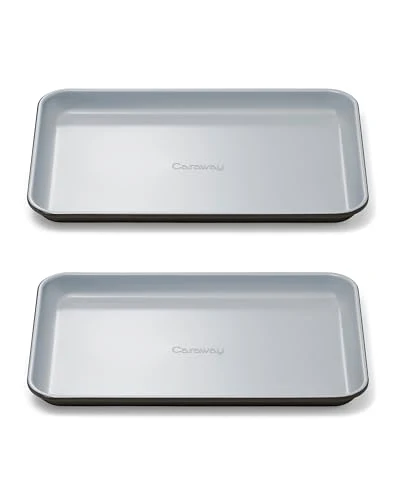 Traditional Non Stick Ceramic Small Baking Sheet Duo 2 Count Easy-to-Use