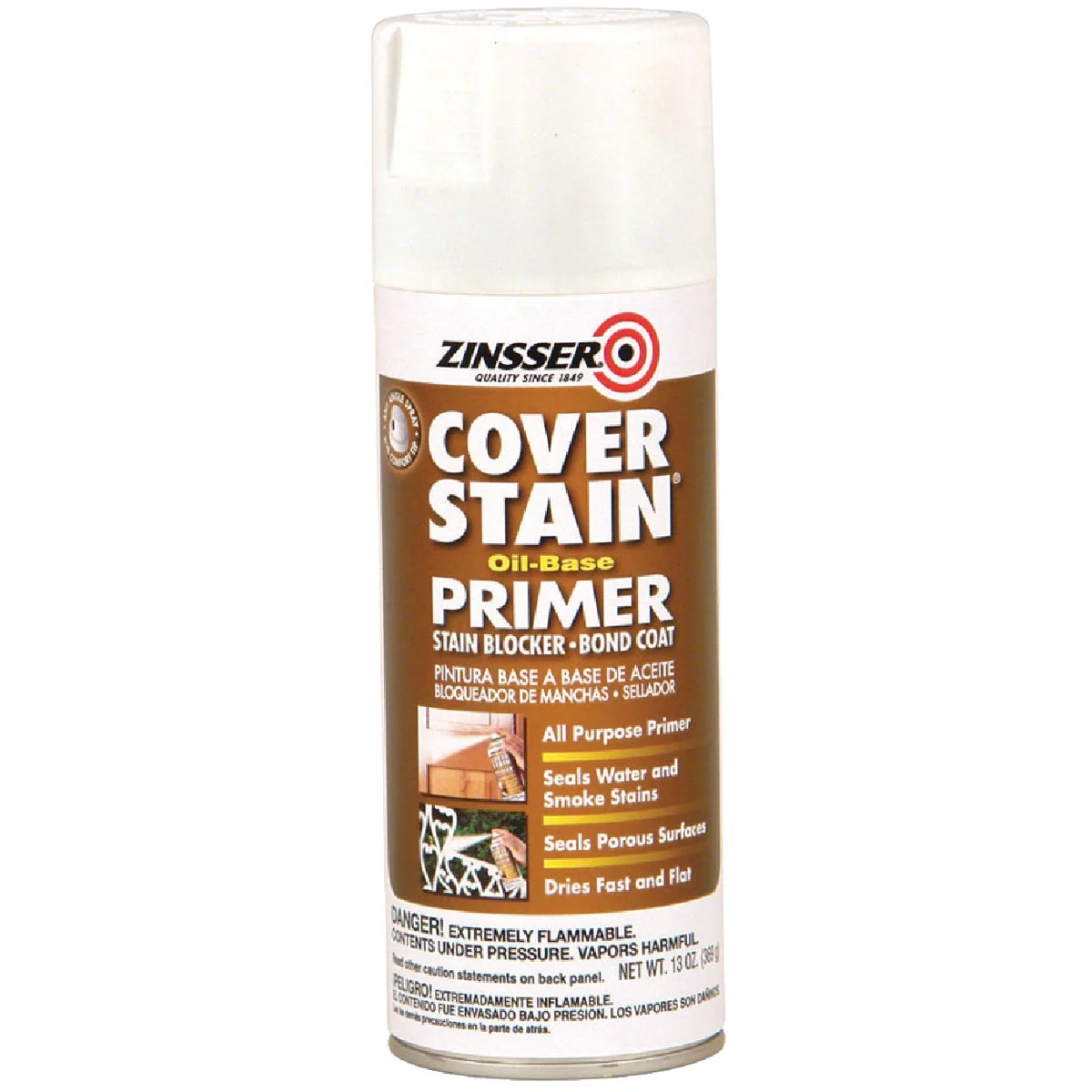 Recyclable Zinsser Cover-Stain 13 Oz. Primer Spray White High-Grade