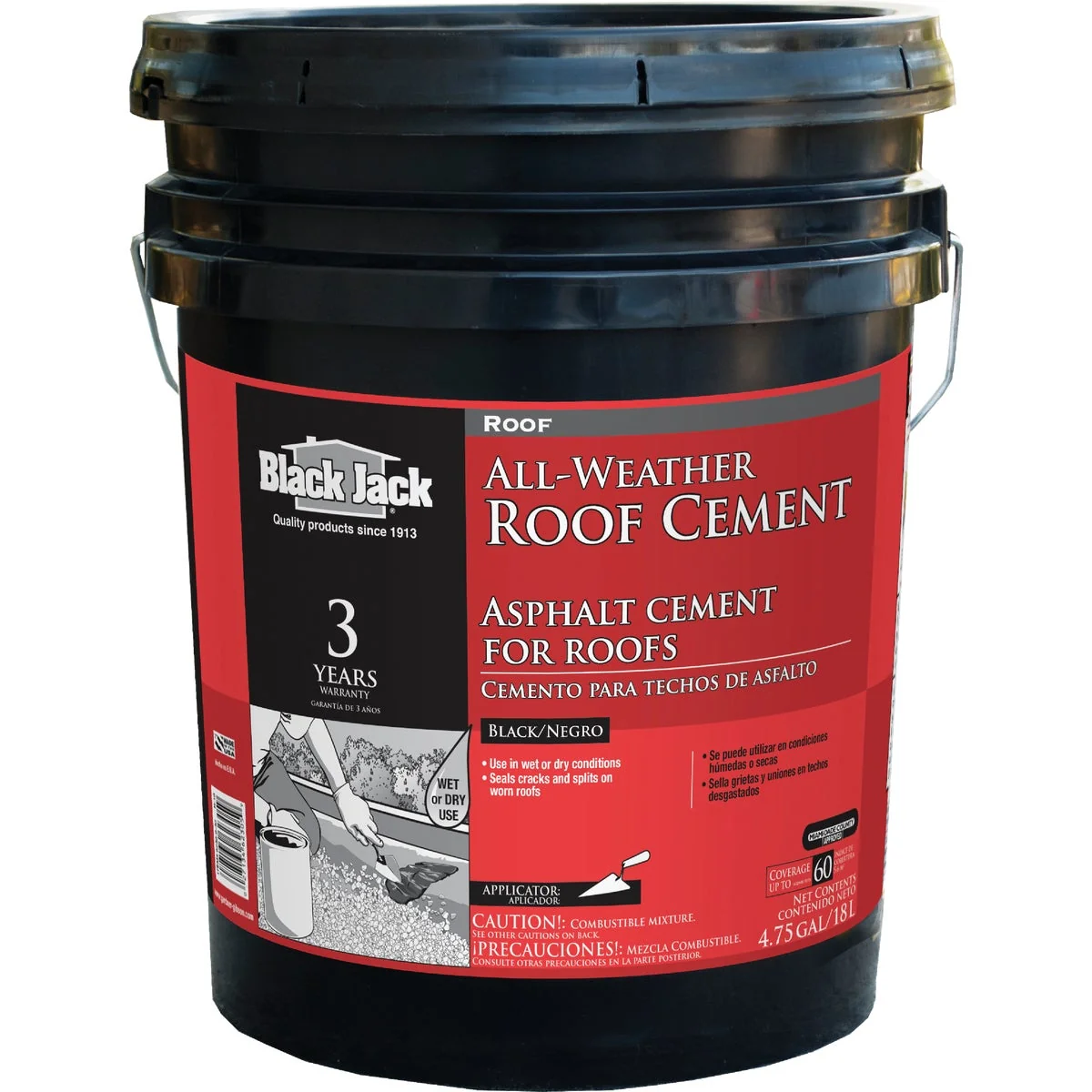 Trendy Black Jack 5 Gal. All-Weather Roof Cement Practical