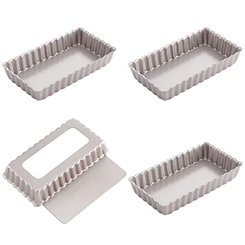 Detailed Mini Rectangle Tart Pan Set 4 Count Dependable