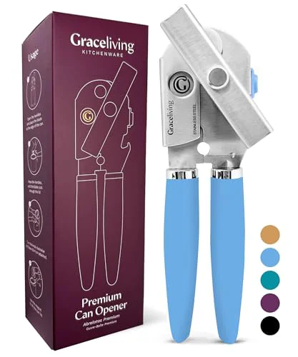 Stylish Heavy Duty Manual Can Opener with Magnetic Lid Lifter Green