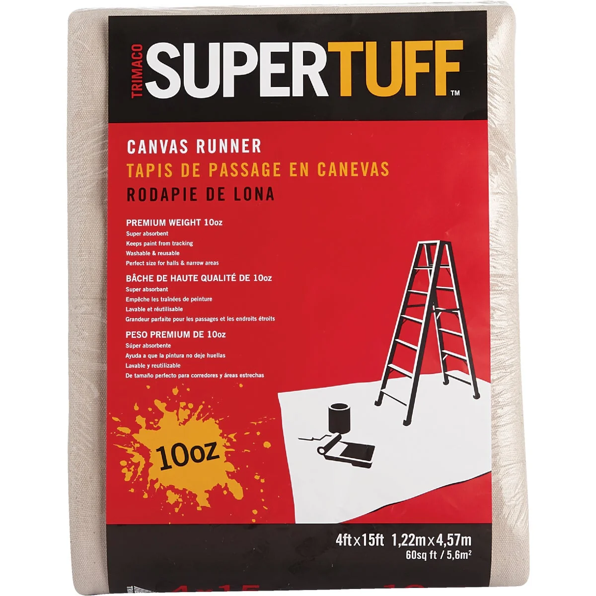 Traditional Trimaco SuperTuff Canvas 4 Ft. x 15 Ft. 10 Oz. Drop Cloth Innovative