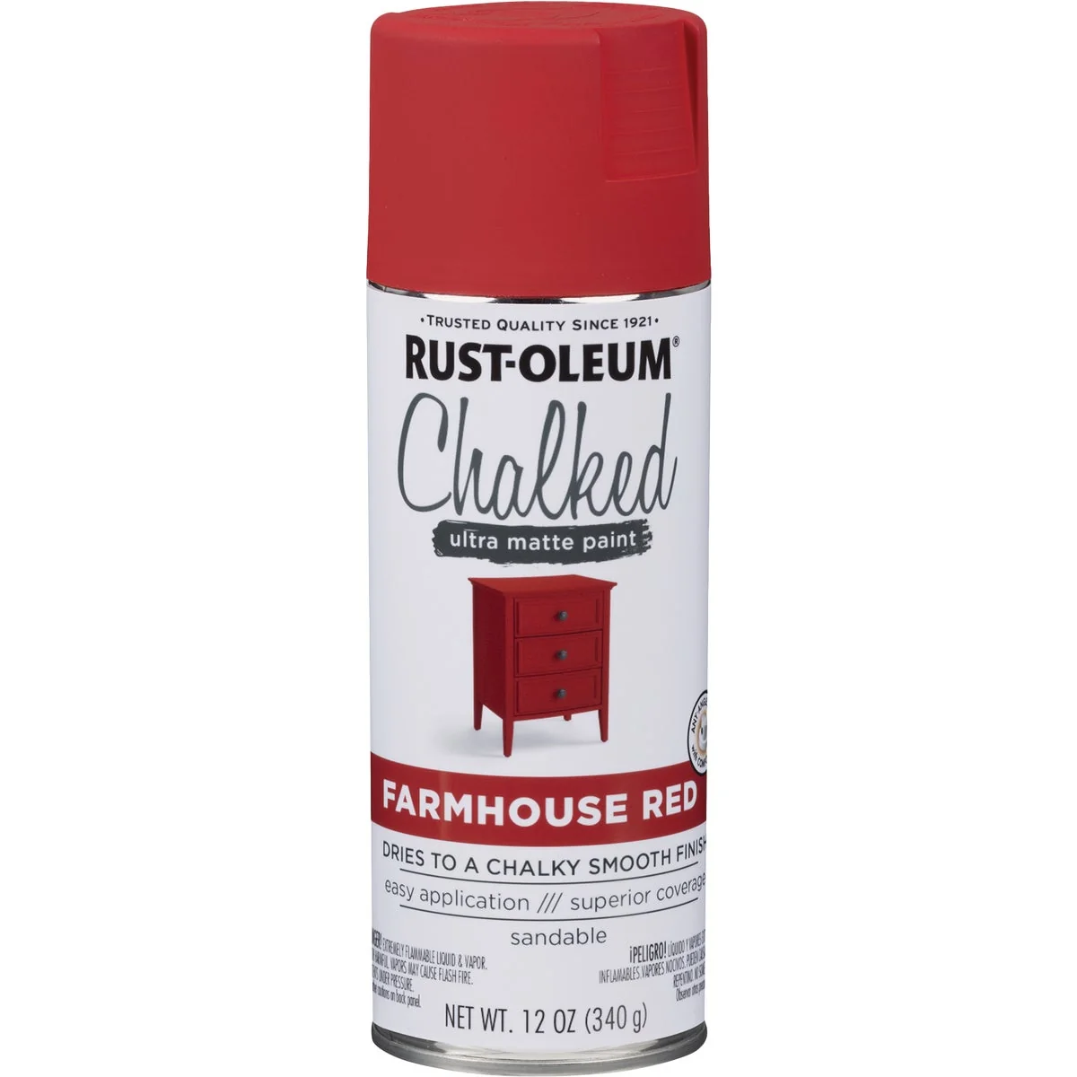 Flexible Rust-Oleum 12 Oz. Chalked Ultra Matte Farmhouse Red Chalk Spray Paint Classic